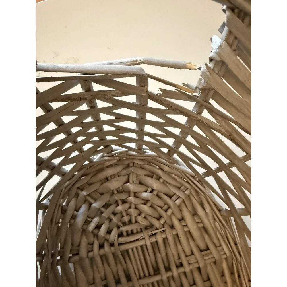 wicker baskets vintage  Silver Set Of 4